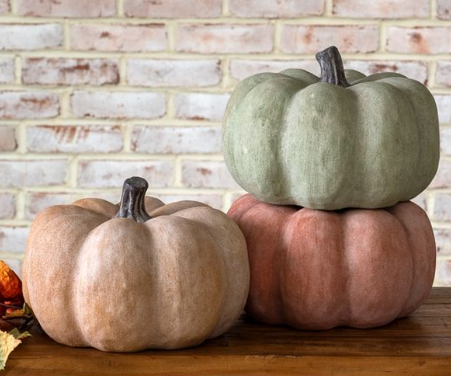 Fall Ceramic Pumpkin, Feathered Farmhouse
