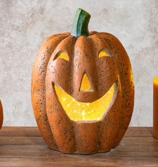 Weathered Jack O Lantern, Feathered Farmhouse