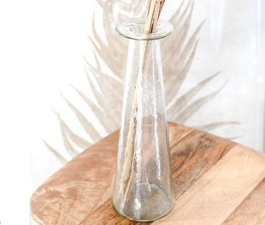 Hammered Glass Vase, Feathered Farmhouse