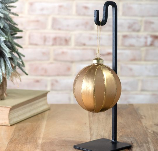 Gold & Glitter Ball Ornament, Feathered Farmhouse