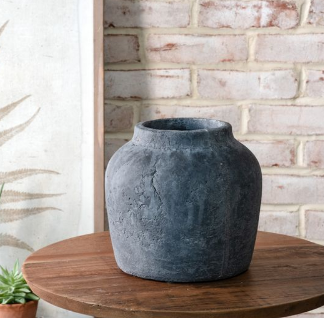 Black Ginger Vase, Feathered Farmhouse