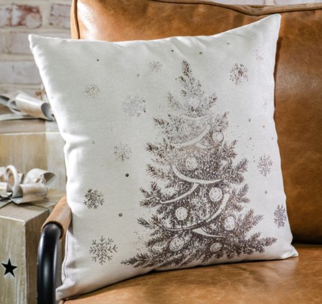 Metallic Christmas Tree Pillow, Feathered Farmhouse