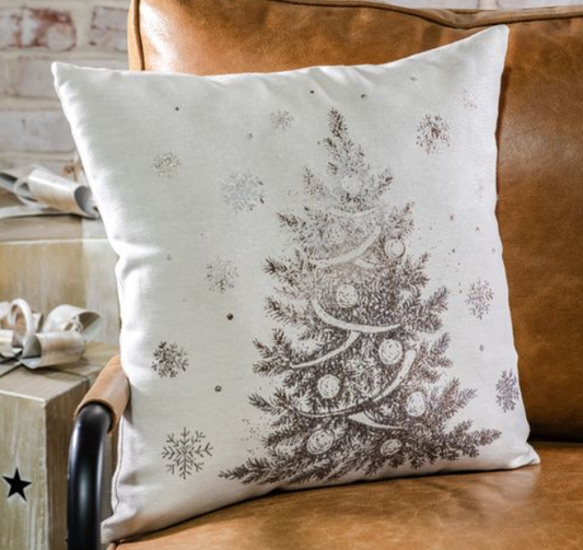 Metallic Christmas Tree Pillow, Feathered Farmhouse