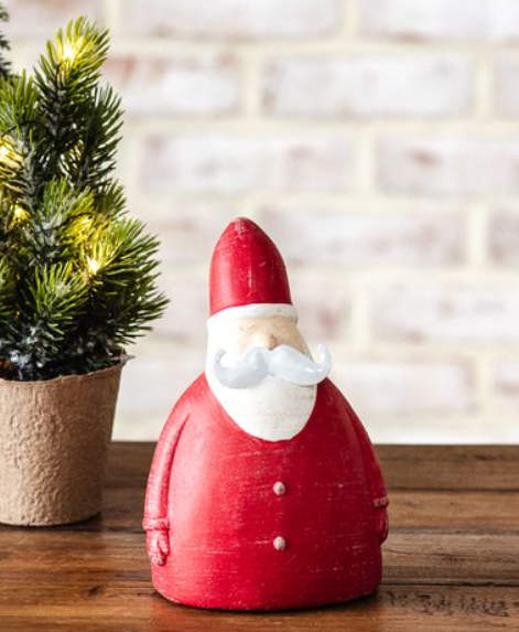Cement Santa Decor, Feathered Farmhouse