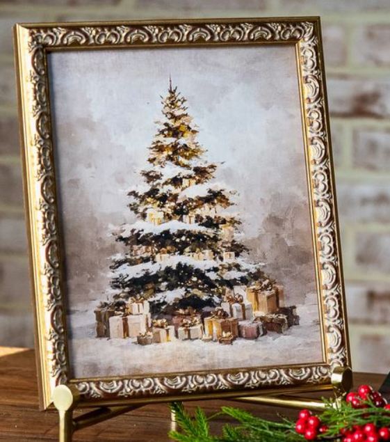 Vintage Christmas Frame, Feathered Farmhouse