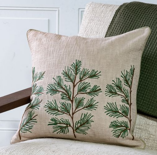Winter Pine Pillow, Feathered Farmhouse