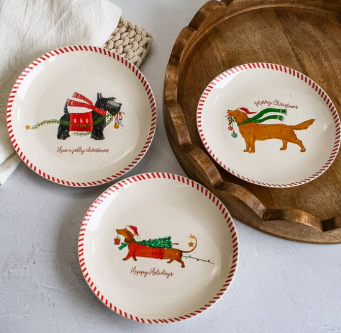 Festive Dog Plate, Feathered Farmhouse