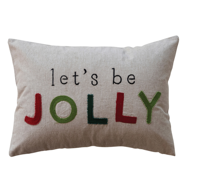 Let's Be Jolly Lumbar Pillow, Feathered Farmhouse