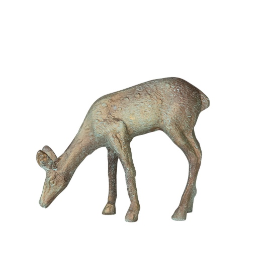 Gold Verdigris Finish Deer, The Feathered Farmhouse