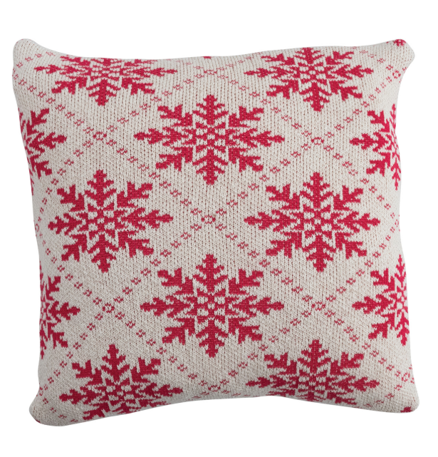 Snowflake Cotton Knit Pillow, The Feathered Farmhouse