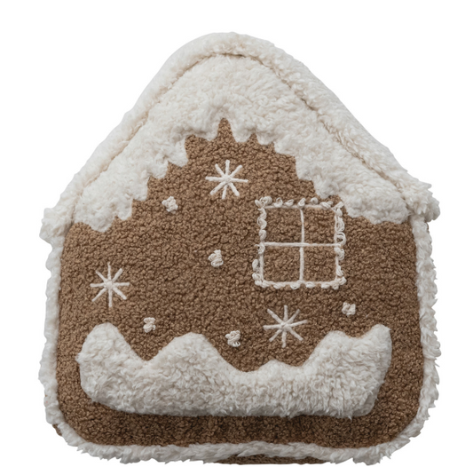 Gingerbread House Shaped Pillow, The Feathered Farmhouse