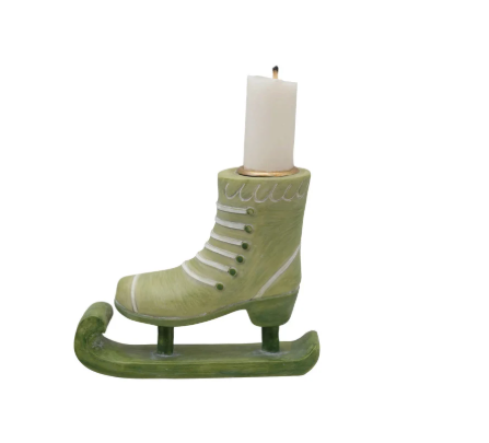 Ice Skate Shaped Taper Holder, The Feathered Farmhouse