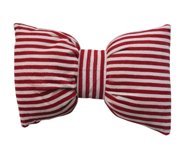 Bow Shaped Striped Lumbar Pillow, The Feathered Farmhouse