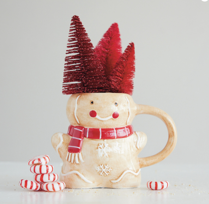 Hand-Painted Ceramic Gingerbread Shaped Mug, The Feathered Farmhouse