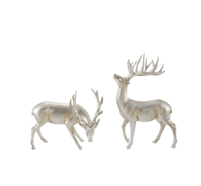 Silver Finish Resin Deer, The Feathered Farmhouse