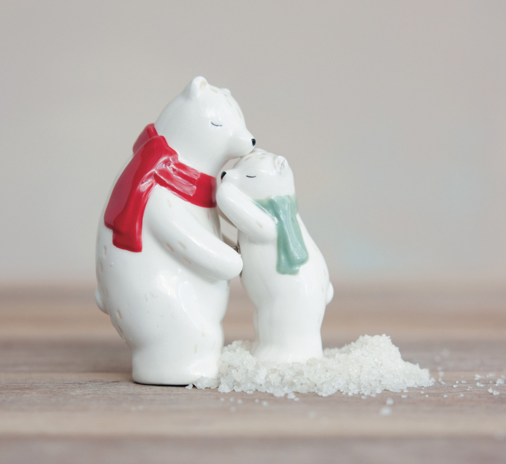 Ceramic Hugging Polar Bear Salt & Pepper Shakers, The Feathered Farmhouse