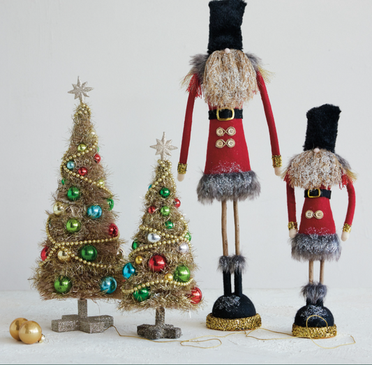 Sisal & Tinsel Vintage Reproduction Tree with Glitter Star, The Feathered Farmhouse