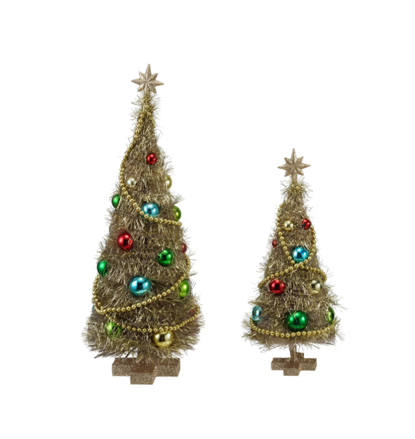 Sisal & Tinsel Vintage Reproduction Tree with Glitter Star, The Feathered Farmhouse