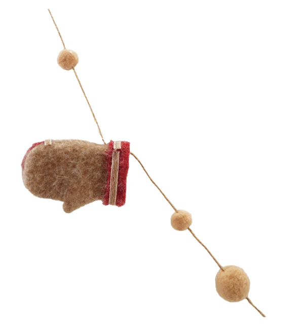 Felt Gloves Garland with Pom Poms, The Feathered Farmhouse