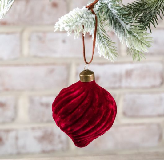 Red Velvet Teardrop Ornament