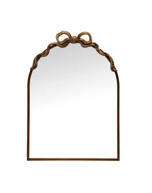 Metal Framed Wall Mirror with Bow, The Feathered Farmhouse