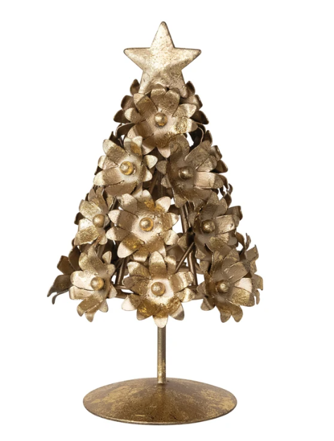 Metal Flowers Christmas Tree with Star, The Feathered Farmhouse