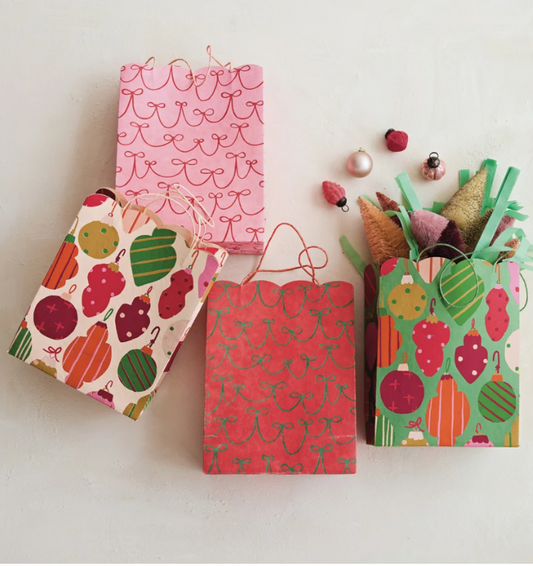 Scalloped Gift Bag with Ornament + Bow Pattern, The Feathered Farmhouse
