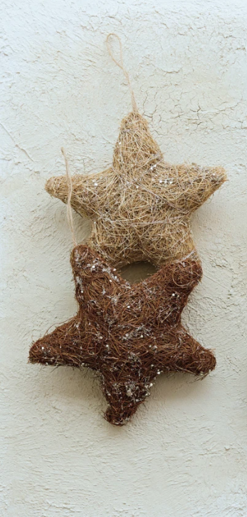 Grass Star Ornament with Glitter, The Feathered Farmhouse