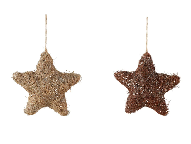 Grass Star Ornament with Glitter, The Feathered Farmhouse