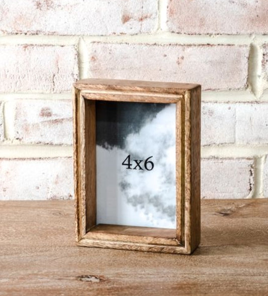 Natural Wood Photo Frame, Feathered Farmhouse