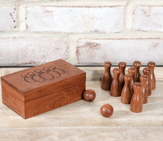 Acacia Wood Bowling Game, The Feathered Farmhouse