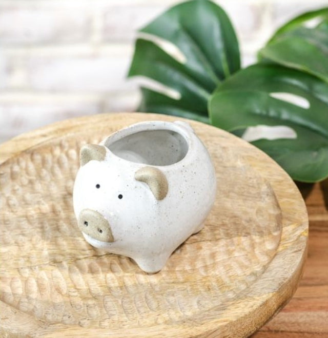 Ceramic Pig Planter, The Feathered Farmhouse