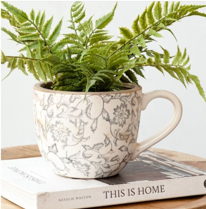 Heirloom Tea Cup Planter, Feathered Farmhouse