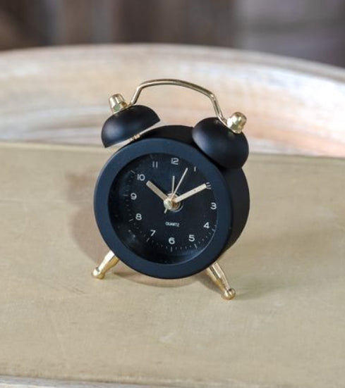 Mini Two Bell Alarm Clock, Feathered Farmhouse