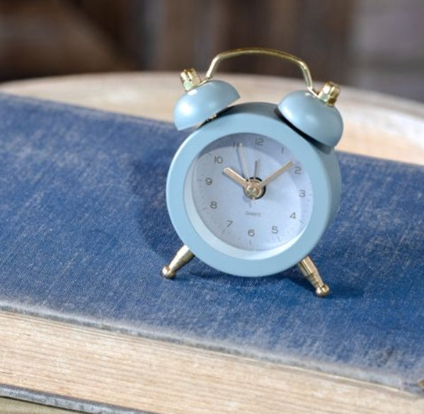 Mini Two Bell Alarm Clock, Feathered Farmhouse