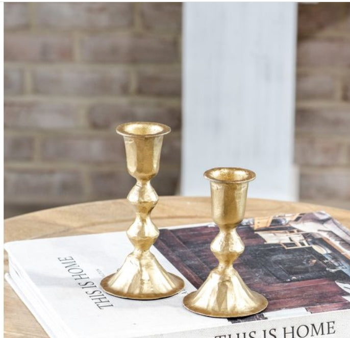 Gold Diamond Candle Holders, Feathered Farmhouse