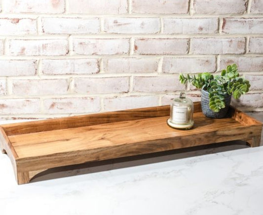 Rectangle Wood Tray, Feathered Farmhouse