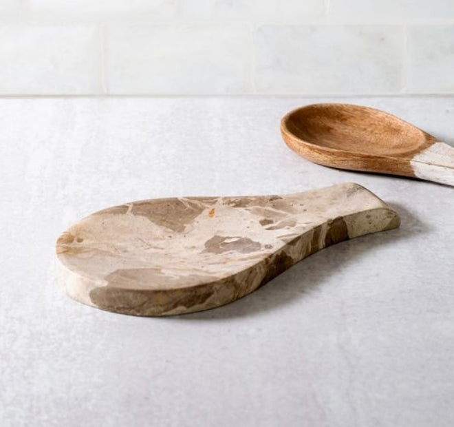 Leopard Marble Spoon Rest, Feathered Farmhouse