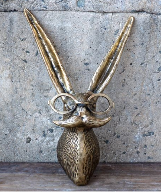 Gold Mustache Bunny, Feathered Farmhouse