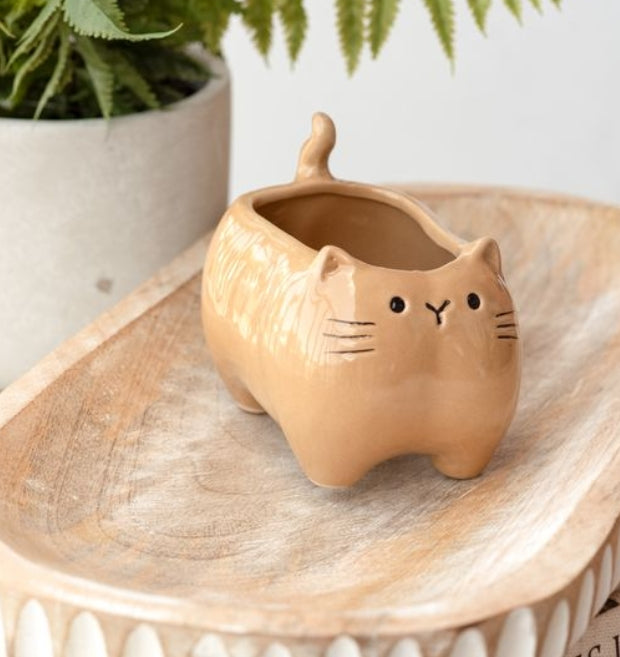 Beige Kitty Planter, Feathered Farmhouse