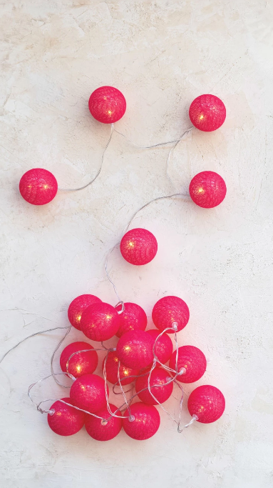 Fabric String Ball Lights, The Feathered Farmhouse