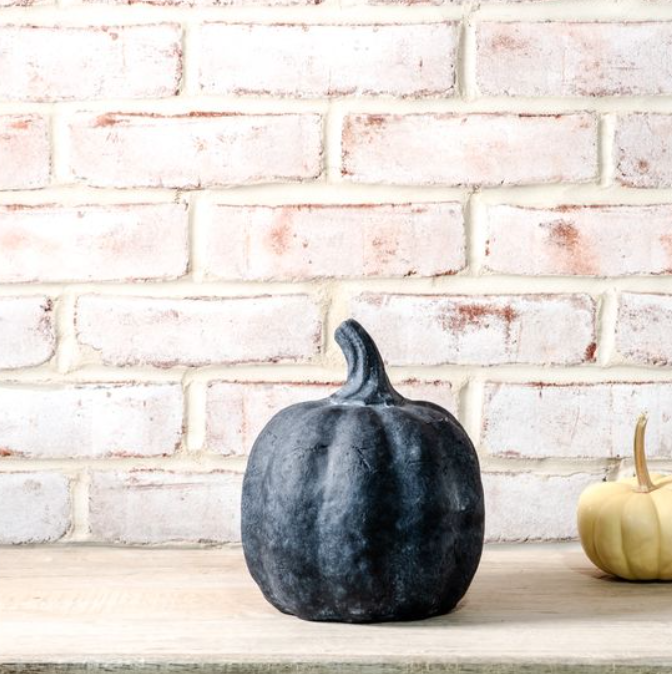 Black Terracotta Pumpkin, Feathered Farmhouse
