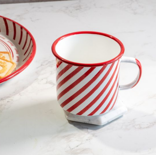 Peppermint Stripe Mug, Feathered Farmhouse