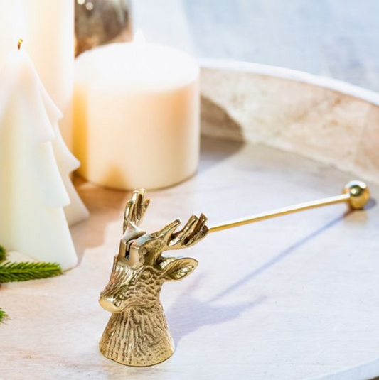 Gold Reindeer Snuffer, Feathered Farmhouse