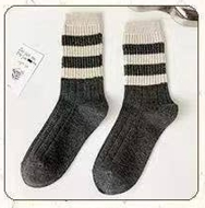 Rib Knit Color Block Stripe Socks, Feathered Farmhouse