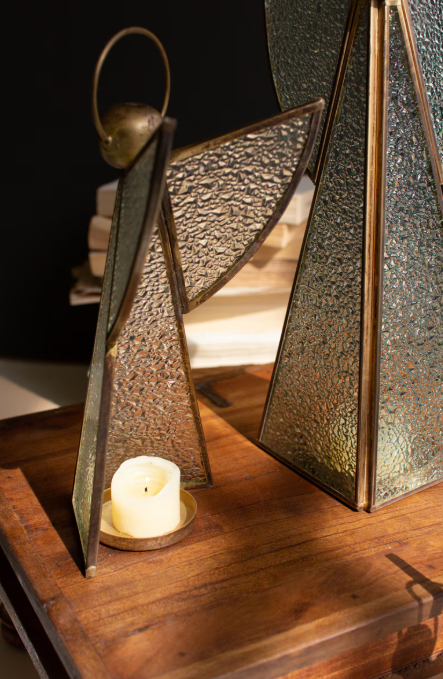Antique Brass + Glass Angels, Feathered Farmhouse