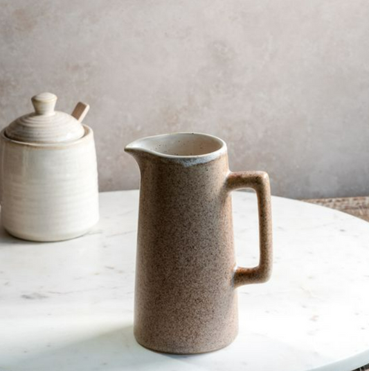 Reactive Brown Pitcher, Feathered Farmhouse