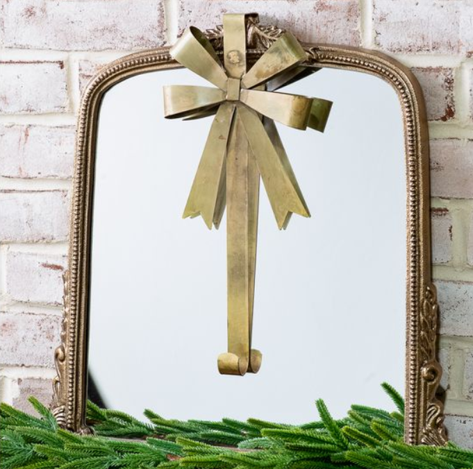 Bow Wreath Hanger, Feathered Farmhouse