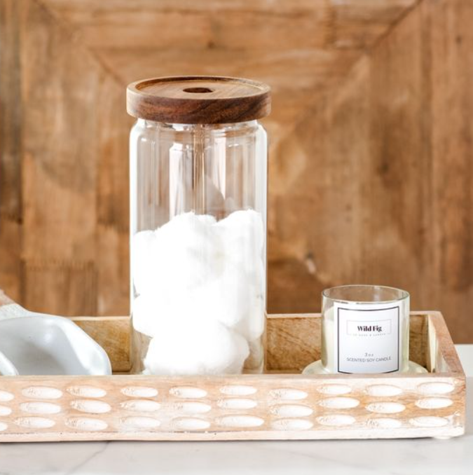 Glass Jar w/ Acacia Wood Lid