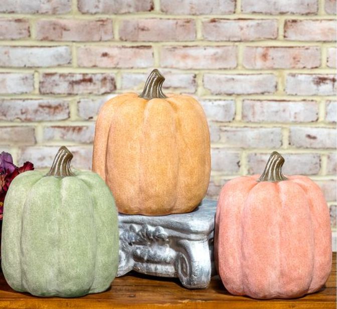 Fall Ceramic Pumpkin, Feathered Farmhouse
